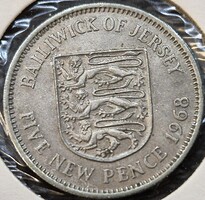 Jersey, 5 Új penny, 1968.