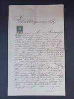 Elsőbbségi engedély 1909-ből, kelt Német-Csanádon, Német és Szerb Csanádi Takarékpénztár pecsétjével