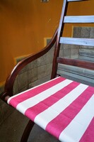 Antik pihenőszék kerti szék összecsukható karosszék békebeli nyugágyvászonnal