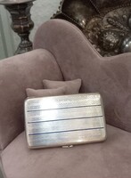 Antik Ezüst Cigarettatárca Tűzzománc Díszítéssel