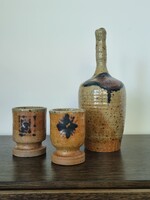 Vintage European Ceramic Drink Set - Signed Studio Work