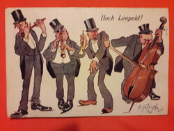 Gyűjtőknek régi képeslapok: Hoch Leopold zenészek