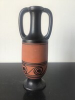 Városlődi kerámia anfóra váza 22cm.