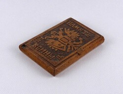 1V702 I. világháborús faragott hadifogoly munka cigarettatárca 1914-16 Orosz kétfejű sassal