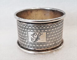 Antik angol sterling ezüst (Ag.925) szalvéta gyűrű, Birmingham, 1935.