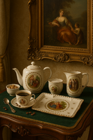 AKCIÓS Schneider & Co. Altrohlau – Bohemia porcelán teaszerviz romantikus jelenetekkel