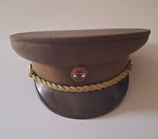Retro magyar tiszti katona sapka sapka jelvényel, zsinórozva 80 - as évekből