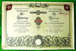 Salgó-Tarjáni Kőszénbánya részvény, 25x30, összesen 750 Pengő, 1935