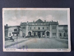 Régi képeslap Székesfehérvár Vasúti indóház  1929 Barasits J. Bp.