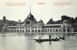 Budapest - Városligeti-tó a Korcsolya-csarnokkal - régi   képeslap