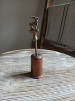 Kis antik réz szarvasos kefe (13,8x3,5 cm)