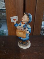 Ritka Német,Germany M.I.Hummel Goebel TMK 1, 1935-1949. Postás Fiú Kerámia Figura.13.5 cm.