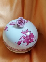 Herendi Apponyi mintás rózsafogós porcelán bonbonier a hatvanas évekből