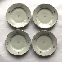 4 db Zsolnay kistányér, arany szegélyes. (19 cm átmérő)