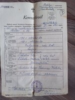 1821-es keresztlevél 1942-es másolata, Malomfalva, Szentlélek plébánia, róm. kat. székely nemesek