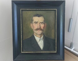 Teleky - Vámossy Árpád szép ffi portré festménye 60x70 cm kerettel