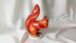 Hollóházi porcelán mókus figurális szobor hibátlan