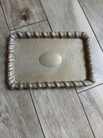 Érdekes antik alpakka tálca (30,3x21,1 cm)