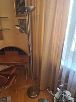 Modern fém állólámpa – német, elegáns, szálcsiszolt, olvasókarral