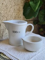 Fehér kőporcelán mérő  és őrlő tégelyek