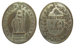 Jean Theodore Maurisset (1768-1925): Franciaország kerületi hivatalnoki kitüntető érem 1792