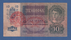 10 Korona 1915 Magyarország Körbélyegző