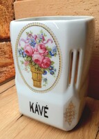 Antik porcelán nagyméretű kávétartó