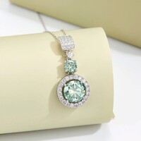 Moissanite 6 karátos Gyémánt Köves Nyaklánc 18K Aranyozott 925 Tiszta Ezüst +ajándékdoboz. Új!
