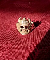 Antik nagyon régi viking koponyafej  ezüst gyűrű, nagyon ritka, különleges!  5,1 gramm.