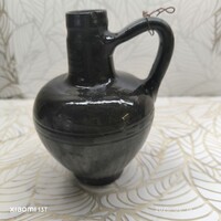 Retro fekete kerámia kancsó, falidísz  eladó!