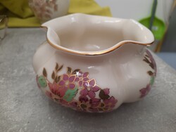 Ritka, antik Zsolnay porcelán váza / edény – kézzel festett, 22 karátos arannyal, hibátlan