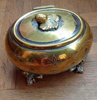 Jakubowski&Jarra-Krakkó-Lengyelország cukordoboz ezüstözött rézböl 1900-ból