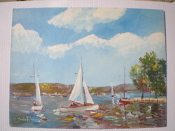 NEMZETKÖZILEG ELISMERT FESTŐMŰVÉSZ  BÁNFI JÓZSEF . M    43 cm X 33 cm