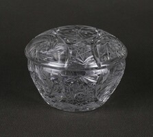 1V765 Régi kisméretű csiszolt kristály bonbonier 9 cm