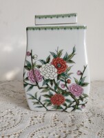 Csodás teafu tartó porcelán edény tetővel
