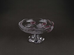 1W002 Kisméretű tulipán mintás üveg Walther Glas Nadine Satin talpas kínáló gyümölcskínáló tál