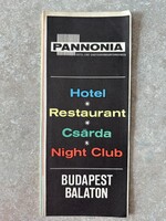 Pannónia Hotel prospektus Budapest/ Balaton