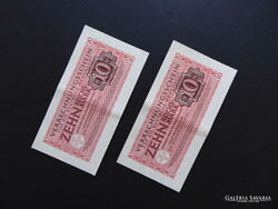 Németország 2 darab 10 reichsmark 1944 LOT ! 02