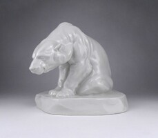 1V833 Antik óherendi porcelán jeges medve figura 19 cm