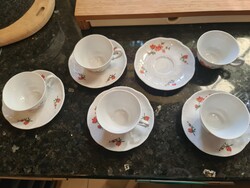 Eladó 5 db Zsolnay porcelán csésze csészealjjal