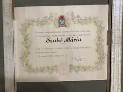 Papírneműgyár Pártszervezet elismerő oklevél 1955
