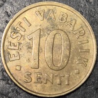 Észtország 10 sent, 1998.