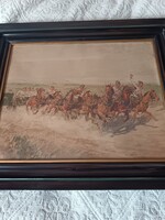 Zórád Ernő csatajelenetes akvarell (Wallburg Egon néven)