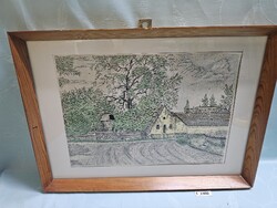 T2300 - Huszly 1977 litográfia 50x36 cm
