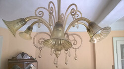 Elegáns, kézzel fújt üvegcsillár Murano stílusban