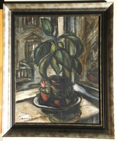 Csernó Judit (1925-2000) : Fikusz ablakban