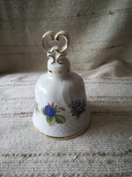 Hollóházi porcelán kék szeder mintás csengő