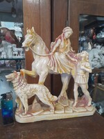 Italy G.RUGGER,GIULIETTA E ROMEO Alabástrom Életkép Szobor.24 cm.