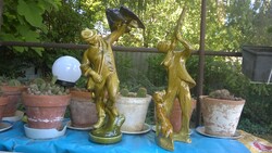 Árajánlatot várok ! Jihokera kerámiagyár-Ritka Vadász figurák -solymászó,agarászó 40/42 cm