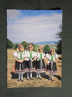 Képeslap,Palóc népviselet,népművészet látkép,részlet,1988-